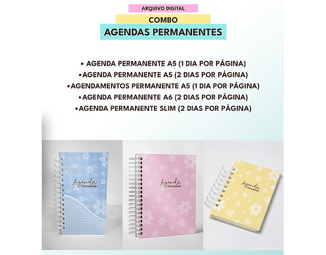 Arquivo Combo de Agendas Permanentes Color - MASCUTE 