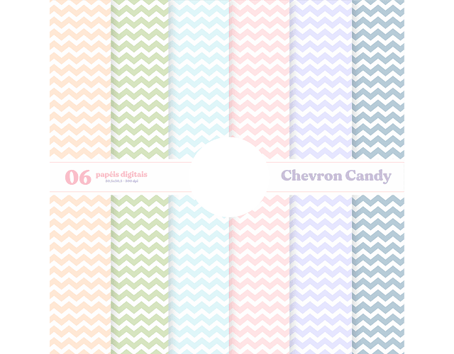 Kit Digital Papéis Chevron Candy - VÊ