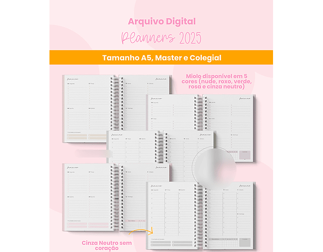 Arquivo Combo Planners e Agendas 2025 - BRANCO