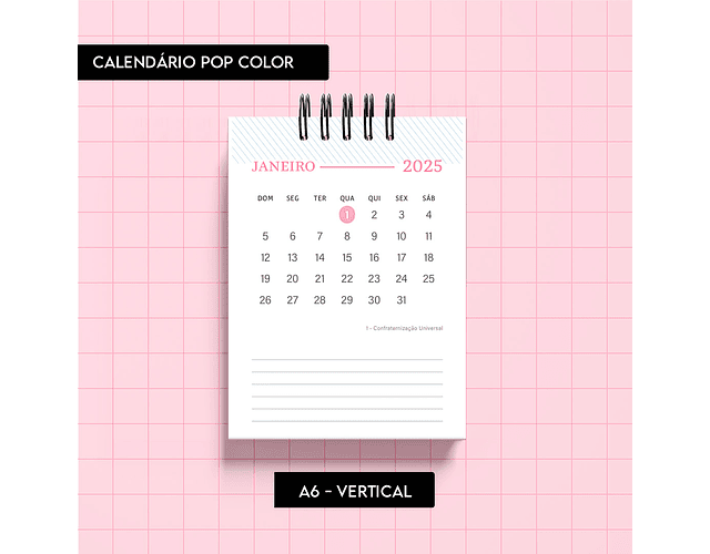  Arquivo Calendário Pop Color 2025 - TRILHA