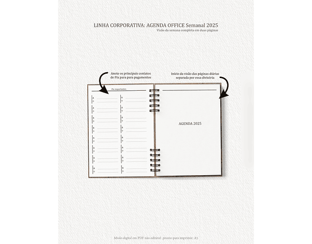  Arquivo Miolo Agenda Office Semanal 2025 | Carinas Paper