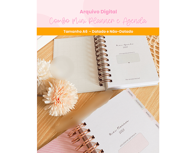 Arquivo Combo Mini Planner e Agenda 2025 - BRANCO PAPEL