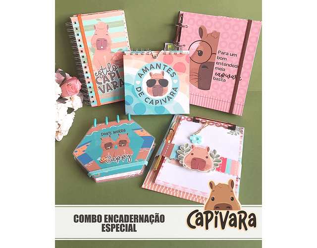 Arquivo Combo Encadernação Especial Capivara + Video Aula - TITA