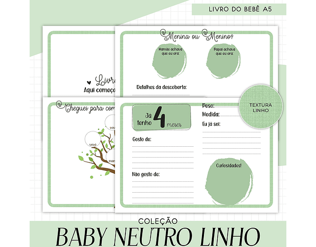 Arquivo Combo Encadernação Baby Linho Neutro - 20 cores