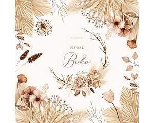 Kit Digital Floral Boho