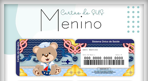 Arquivo Cartão SUS Ursinho Marinheiro