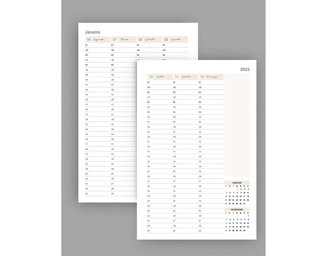 Arquivo Kit Agendamento Semanal 2025 tamanho 18×27 - Bicho Papel