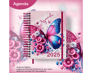 Arquivo Agenda A5 Borboleta Floral Rosa 2025 - jana bicalho