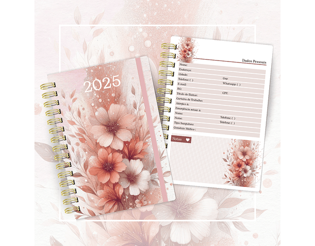 Arquivo Agenda Versículos 2025 Floral 2DPP - Cute Corte