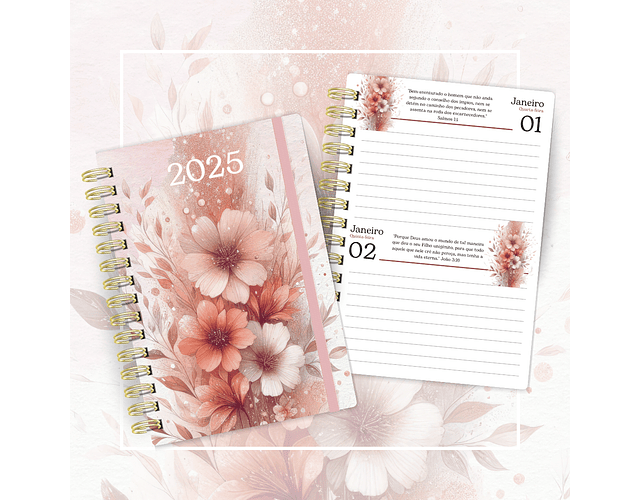 Arquivo Agenda Versículos 2025 Floral 2DPP - Cute Corte