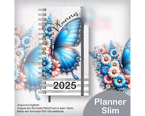 Arquivo Planner Slim 2025 A5 Borboleta Floral - JANA BICALHO