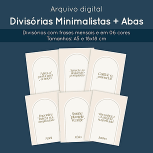 Arquivo Divisórias Minimalistas e Abas - Papel Sorriso