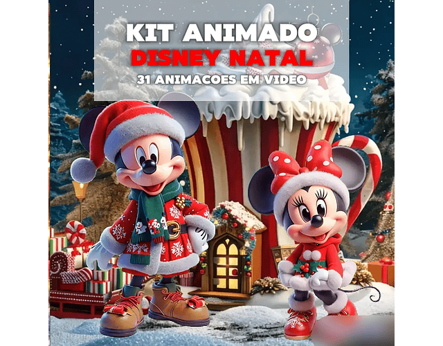 Kit Animado Natal Mickey - ILUSTRADEB