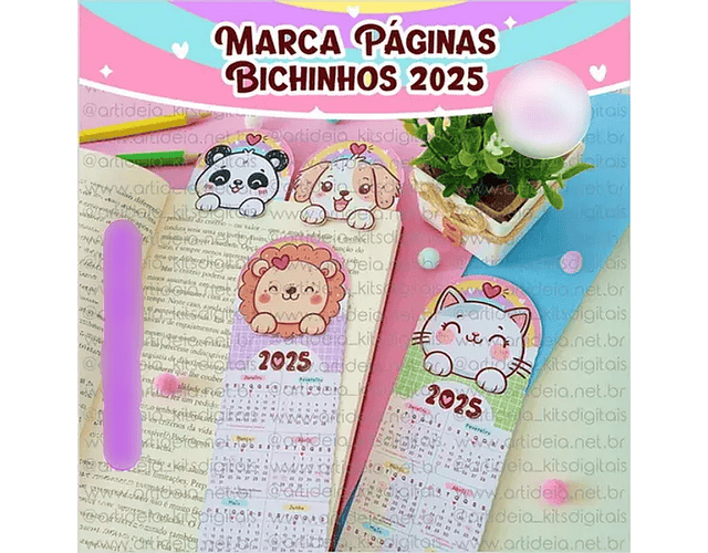 Arquivo Marca Páginas Bichinhos Calendário 2025 - ART IDEIA