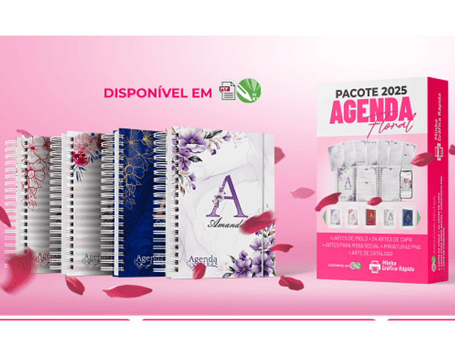 Arquivo Pacote Agenda Floral 2025 - Minha Gráfica Rápida