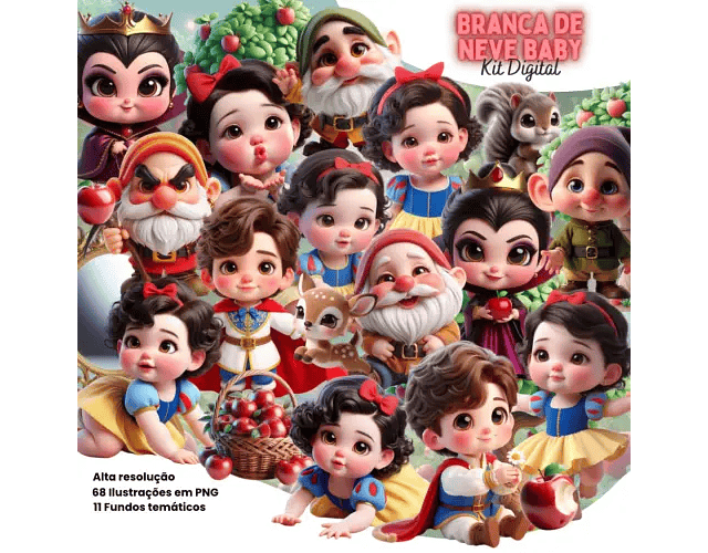 Kit Digital Branca de Neve Baby - Eternize 