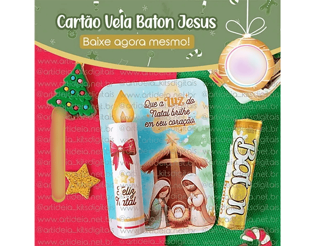 Arquivo Natal Cristão Card Vela Jesus - ARTIDEIA