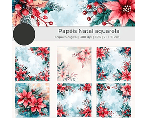 Kit Digital Natal Papéis Floral - Tutti