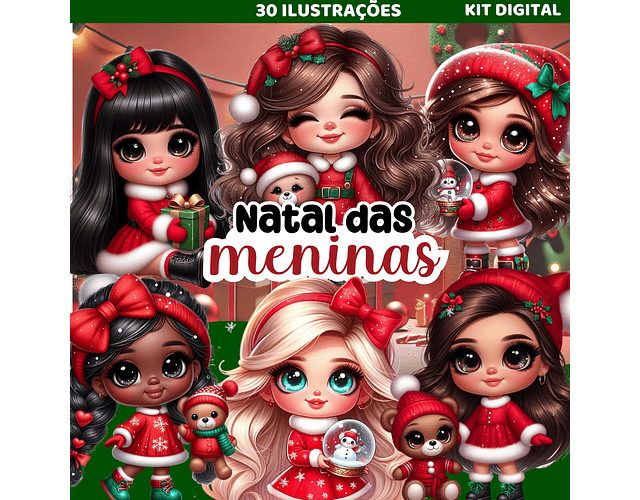 Kit Digital Natal das Meninas - Caramelo Designer