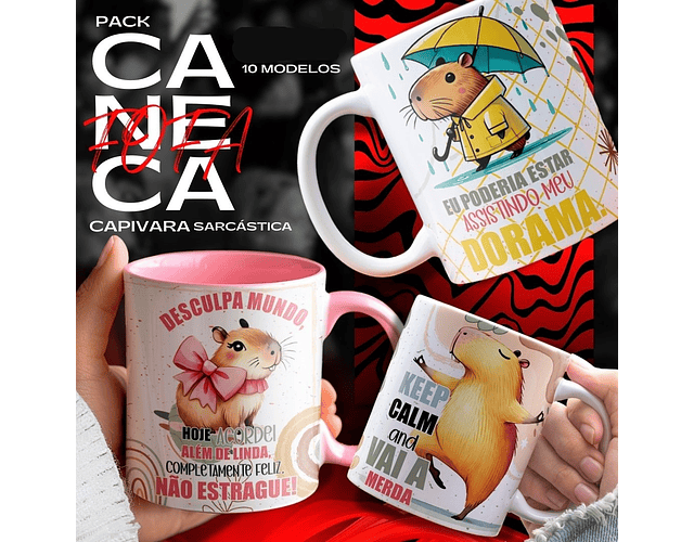 Arquivo Canecas Pack Capivara Sarcastica - YUKINA