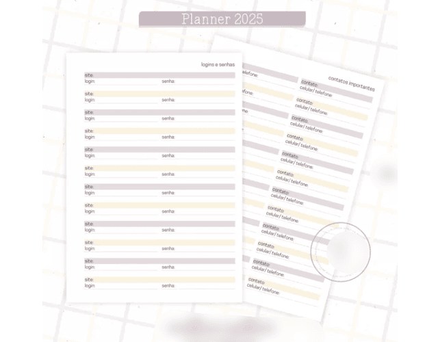 Arquivo Planner Floral 2025 Lilás e Amarelo - Criativa Afetiva