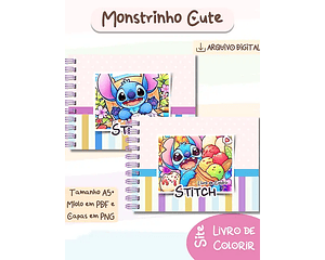 Arquivo Livro de Colorir Stitch Monstrinhos Cute V2 - bia shaina