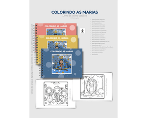 Arquivo combo digital livro de colorir colorindo as Marias - Carinas