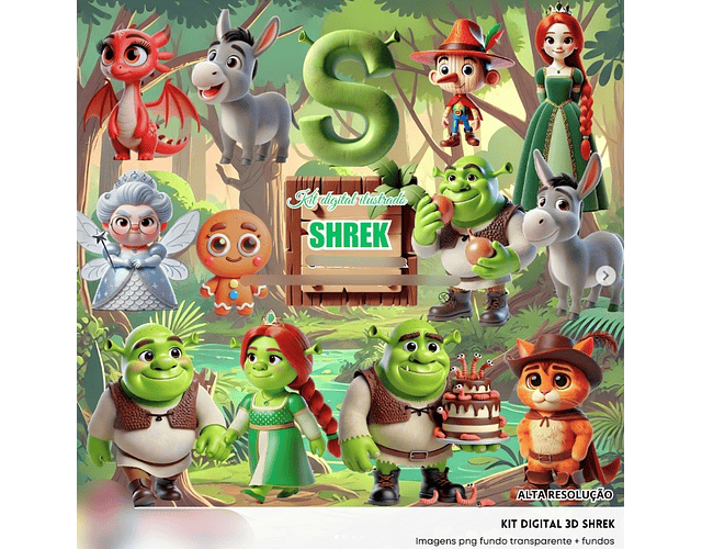 Kit Digital Shrek - Fanddy