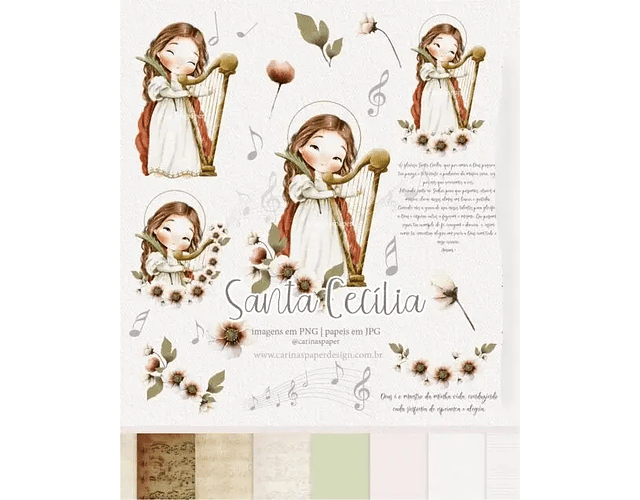 KIt digital Santa Cecília - Carinas Paper