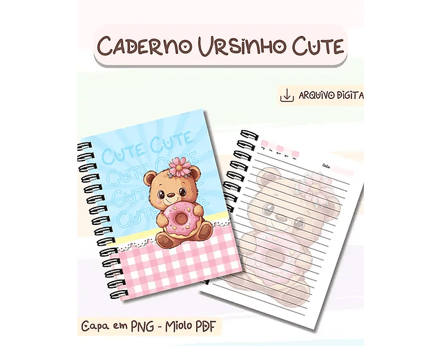 Arquivo caderno ursinho cute - BIASHAINA