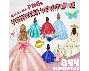 kit digital pack princesa debutante - Camila Tanaka 