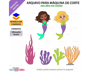 Arquivo topo de bolo sereia menina - TOPO E CORTE