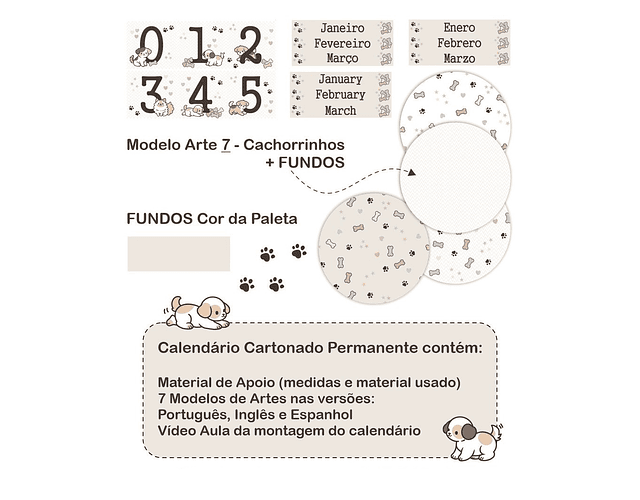 Arquivo Calendário Cartomado Permanente - Rm Arte Desing