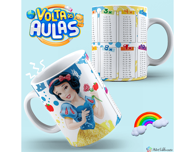 Arquivo Caneca Tabuada Volta as aulas - Sublimação Juliana 