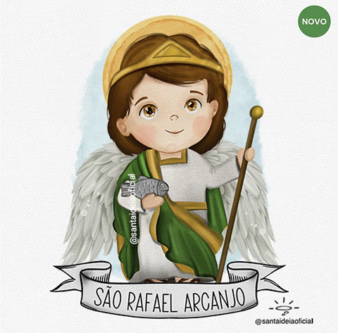 Kit Digital São Rafael Arcanjo aquarela - Santa Ideia