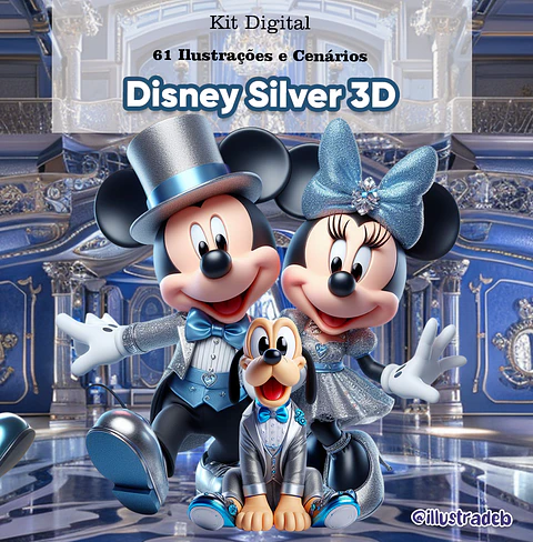 Kit Digital Disney Silver - ilustradeb