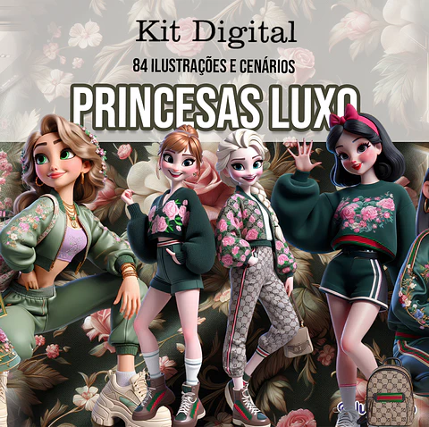 Kit Digital Princesas Luxo - Ilustradeb