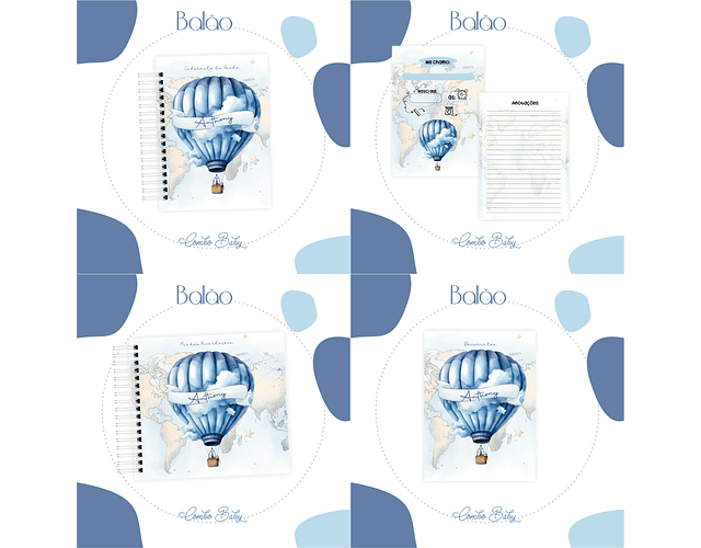 Arquivo Encadernação Balão Azul Aquarela - LUMA