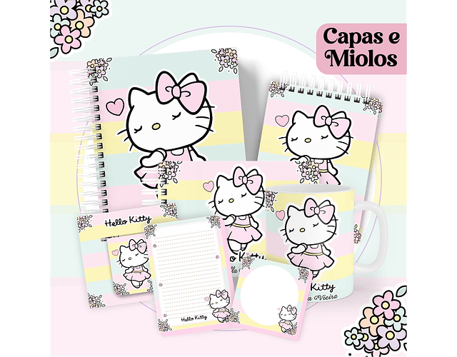 Arquivo Combo Encadernação Hello Kitty - PAMELLA