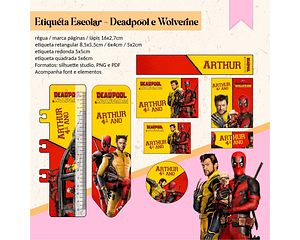 Arquivo Combo Etiquetas Escolares Deadpool e Wolverine