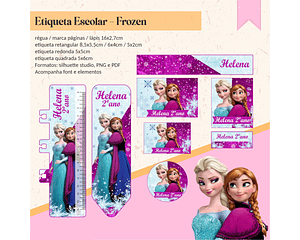 Arquivo Combo Etiquetas Escolares Frozen