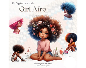 Kit Digital Menina Afro 