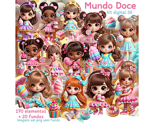 Kit Digital Meninas Mundo Doce