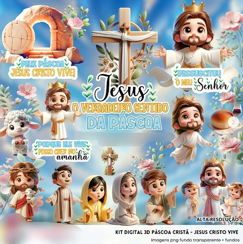 Kit Digital Páscoa Cristã - FANDDY 