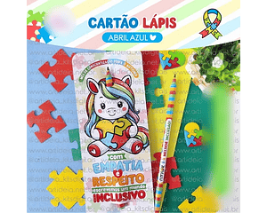 Arquivo Abril Azul Autismo Card Lápis Unicórnio - art ideia