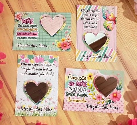 Arquivo dia das mães card espelho coração - GB ARQUIVOS 
