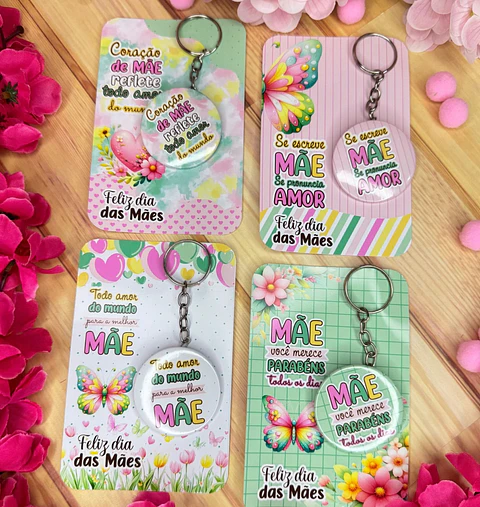 Arquivo dia das mães chaveiro button - GB ARQUIVOS 