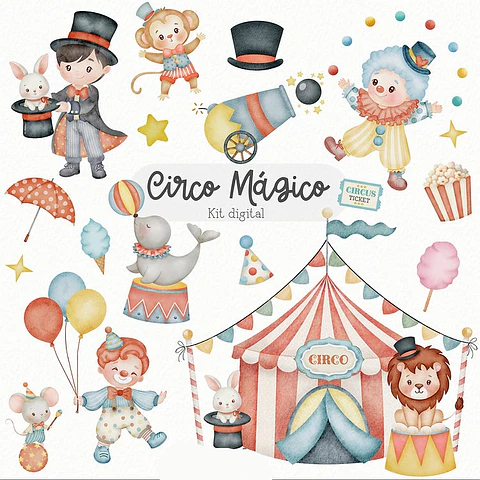Kit Digital Circo Mágico - ESTUDO LIN 