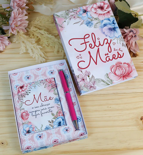 Arquivo dia das mães caixa para bloquinho e caneta