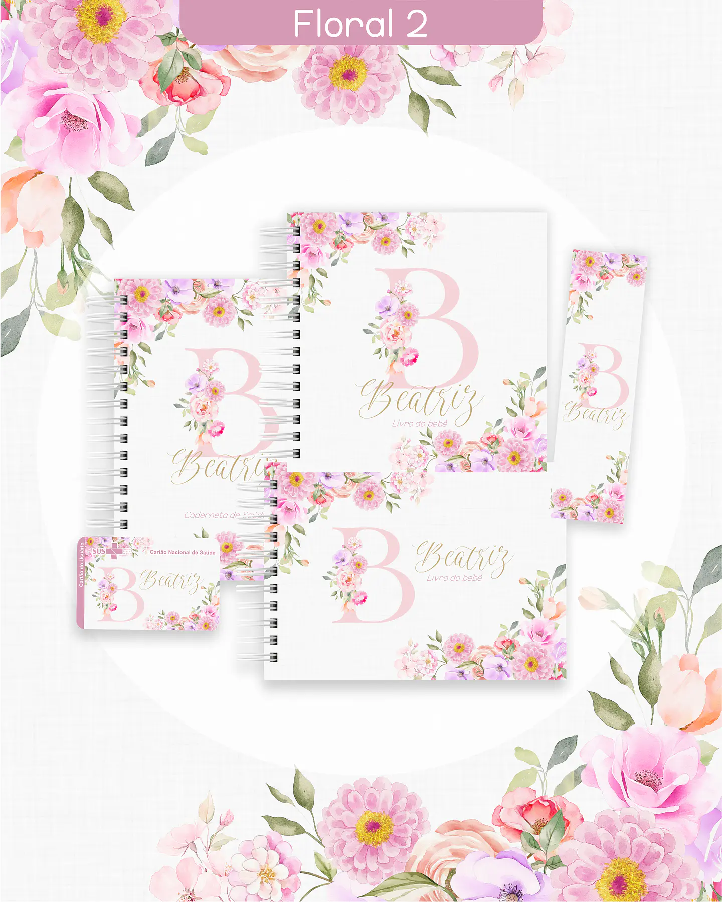Arquivo Encadernação Baby Floral 2 - LETTERINHAS 1